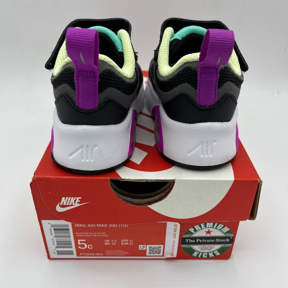 Nike Air Max 200
Size 5c Toddler
Brand New/Never Worn
Black/Grey/Pink - Picture 4 of 6